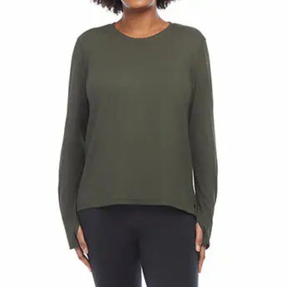 NEW Danskin Ribbed Long Sleeve Top | Grey - Picture 1 of 8